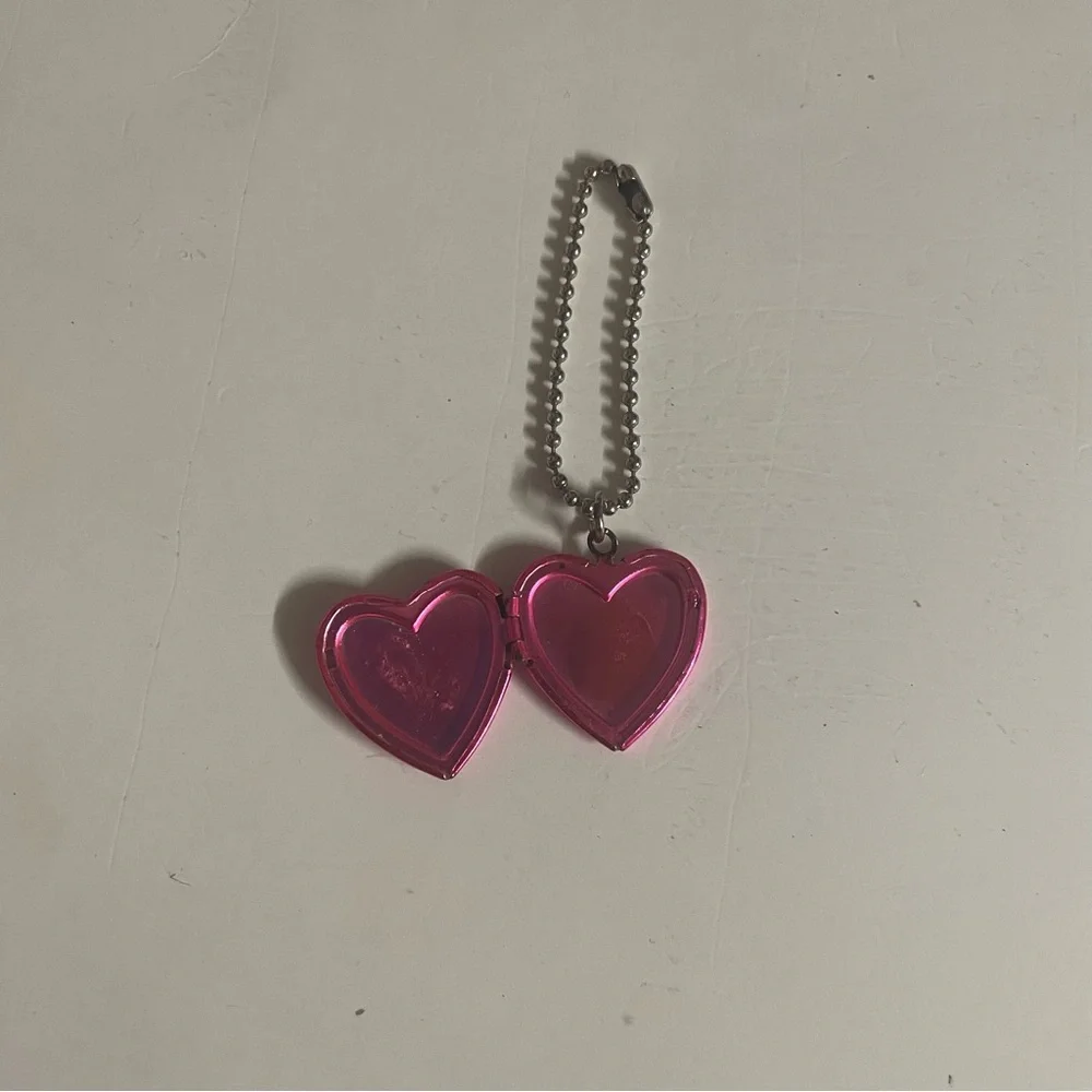 Vintage Dora The Explorer Kids Pink Heart Locket Necklace with Silver Chain